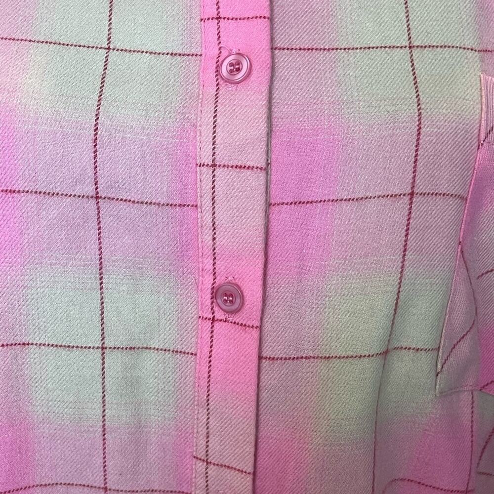 * New BP. NORDSTROM ~ V-Collar Gingham Cotton Button-Up Top XL - Picture 4 of 7